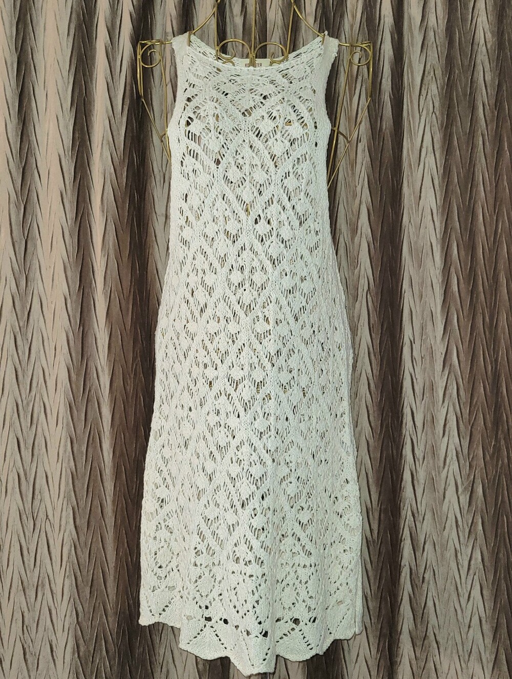 Hollister NWT Ivory Crochet Knit Midi Dress Boho Swim Cover Up Size M